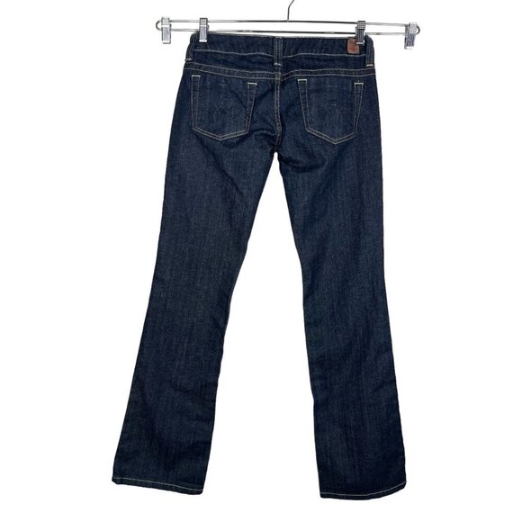 Guess Y2K low rise Daredevil flare jeans dark sz 28 - Picture 2 of 10